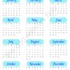 Blue style quick glance 2026 Calendar