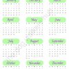 Green style quick glance 2026 Calendar