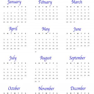Quick glance 2026 Calendar