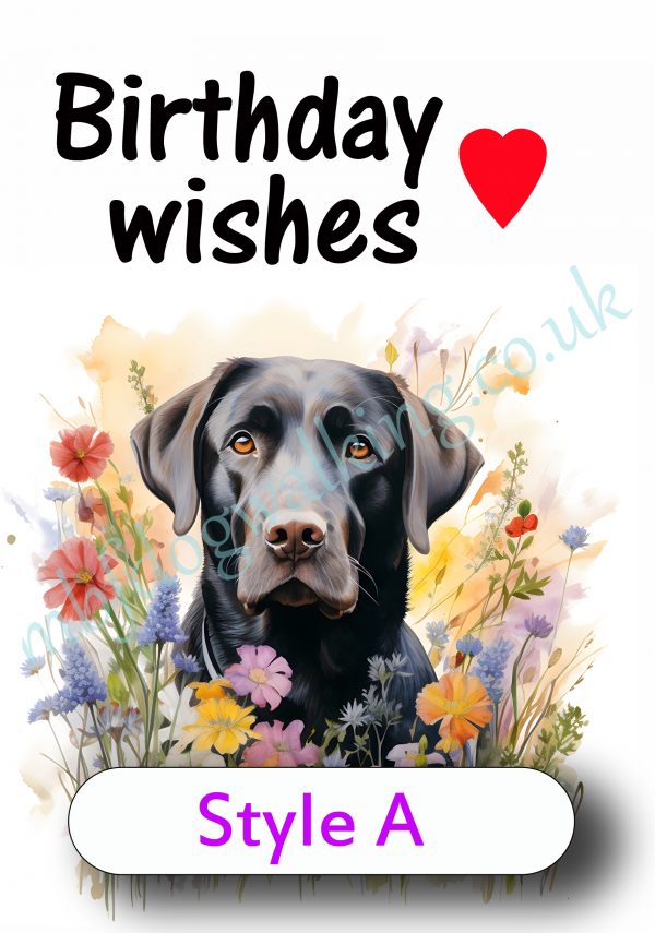 8 Dog themed Birthday cards print yourself - Image 7