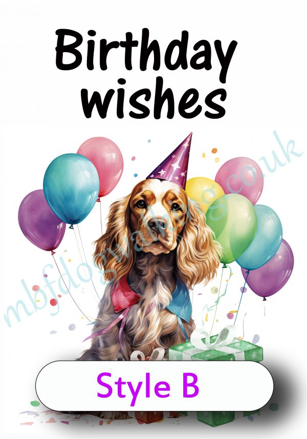 8 Dog themed Birthday cards print yourself - Image 6