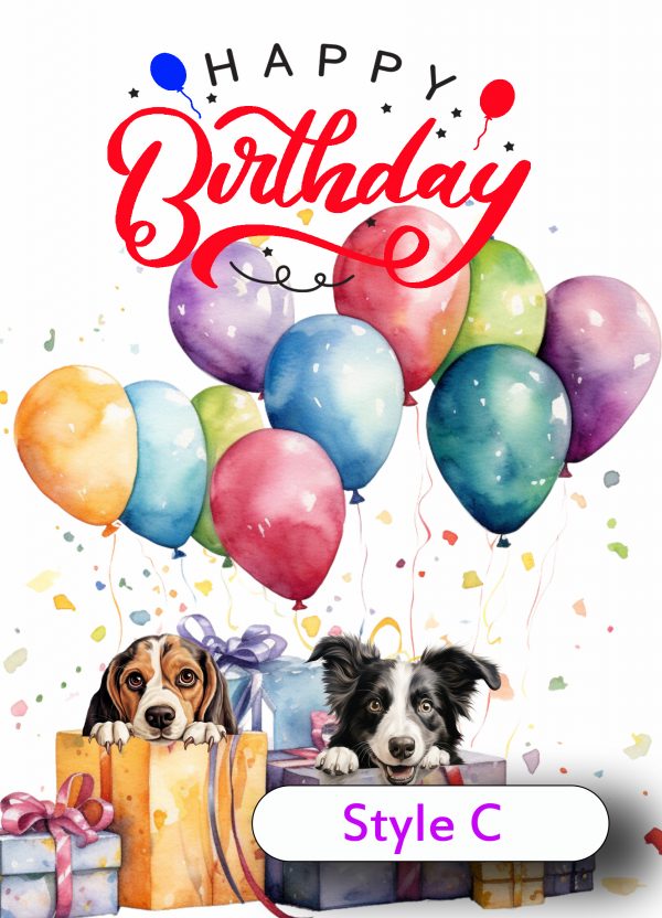 8 Dog themed Birthday cards print yourself - Image 5