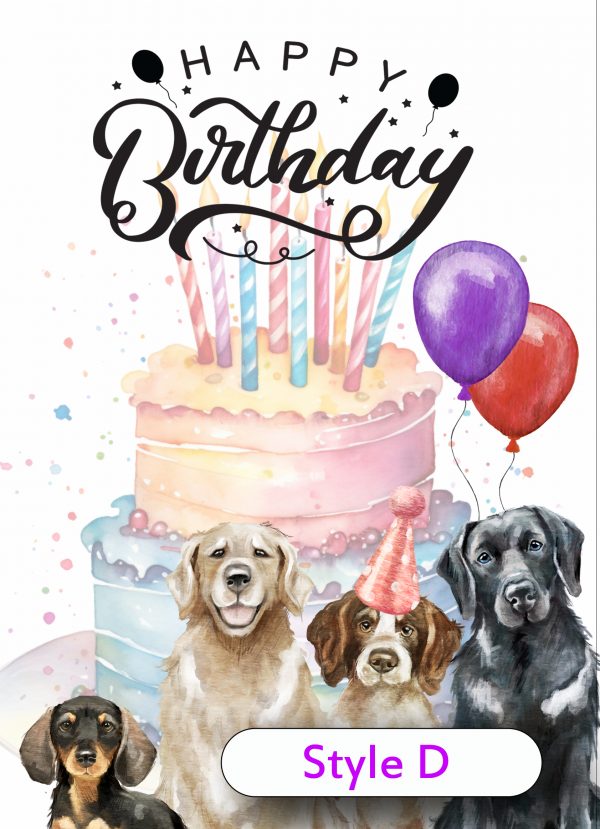 8 Dog themed Birthday cards print yourself - Image 4