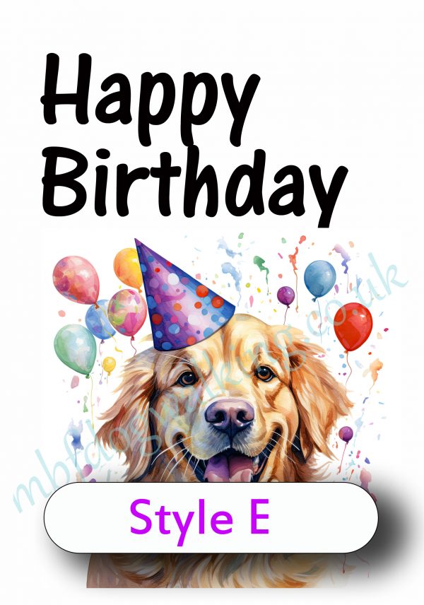 8 Dog themed Birthday cards print yourself - Image 8