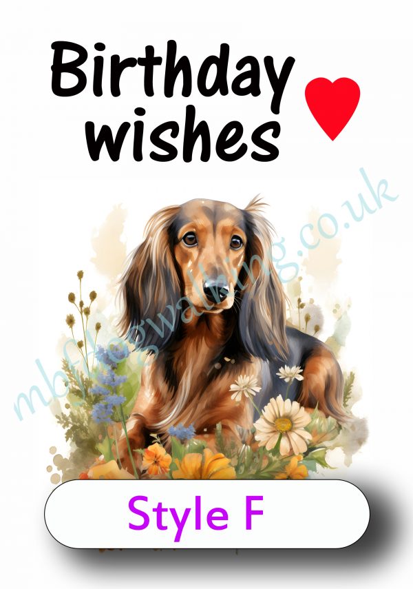 8 Dog themed Birthday cards print yourself - Image 3