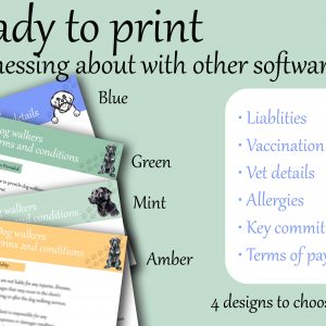 Dog walkers terms & conditions document Blue
