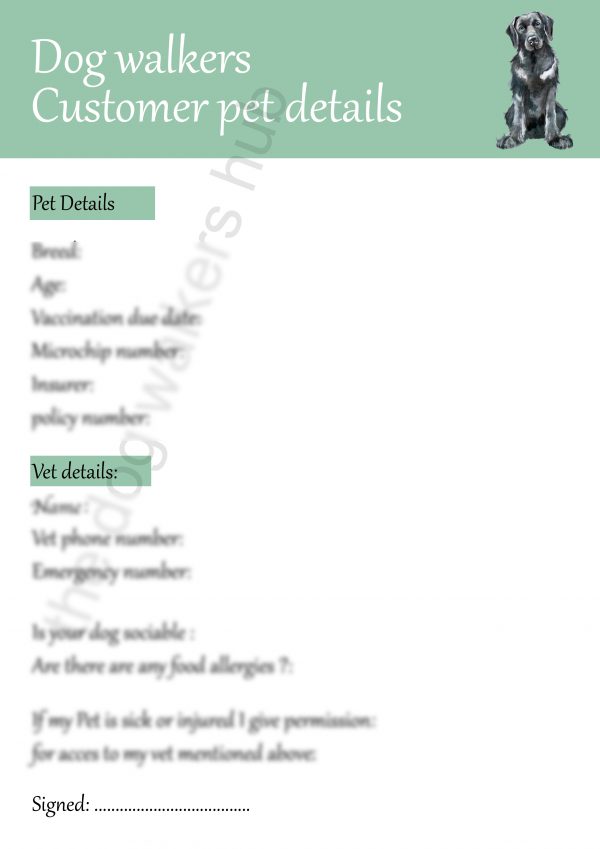Dog walkers terms & conditions document Amber - Image 3