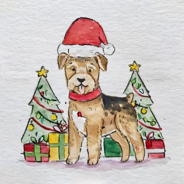 Cute doggie Christmas illustrations  images - Image 2