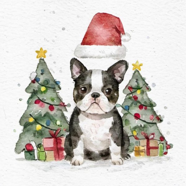 Cute doggie Christmas illustrations  images - Image 3