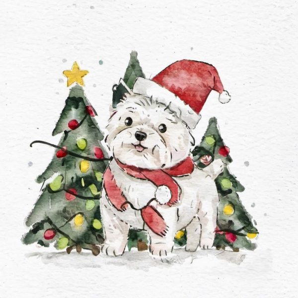 Cute doggie Christmas illustrations  images - Image 4