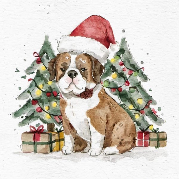 Cute doggie Christmas illustrations  images