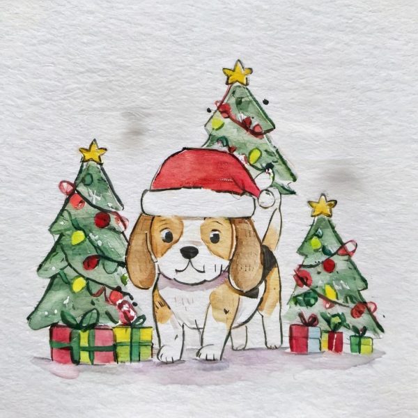Cute doggie Christmas illustrations  images - Image 5