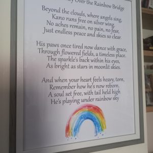 Personalised Rainbow Bridge poem poster