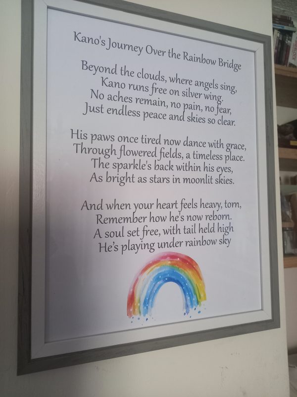 Personalised Rainbow Bridge poem poster